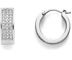 Fossil Sparkling steel hoop earrings Pavé JOF00168040