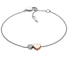 Fossil Plieninė apyrankė su širdelėmis JF03095998