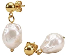 Furiosa Gold-plated earrings with genuine baroque pearl Abyss SE-ABYSS-G