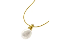 Furiosa Gold-plated pakabukas with a real pearl pendant Dirty Pearl SN-DIRTYPEARL-G