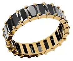 Furiosa Gold-plated ring with juodas cubic zirconias Crush Noir SR-CRUSHNOIR-G