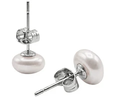 Furiosa Steel studs with a genuine baroque pearl SE-OYSTERDOTS-S