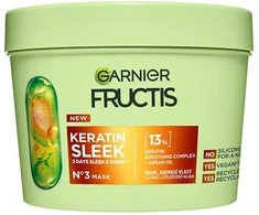 Garnier Kaukė sausiems ir besiveliantiems plaukams Fructis Keratin Sleek (Kaukė) 370 ml