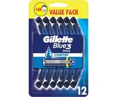 Gillette Blue3 Comfort Vienkartiniai Skustuvai Vyrams, 12 vnt.