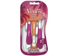 Gillette Vienkartiniai skustuvai „Venus Smooth Miami“, 3 vnt.