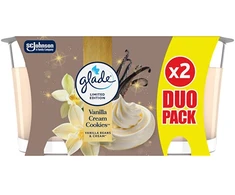 Glade Vanilla Kreminis Cookies kvapiųjų žvakių rinkinys 2 x 112 g