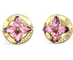 Guess Delicate auksinis-plated earrings with zircons Secret Garden JUBE06040JWYGPKT/U