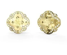 Guess Delicate auksinis-plated earrings with clear crystals Wild Flower JUBE05510JWYGT/U