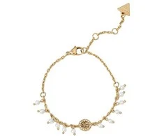 Guess Auksuota apyrankė su kristalais ir sintetiniais perlais JUBB04681JWYGWH
