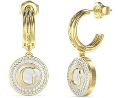 Guess Gold-plated dangling earrings G Talisman JUBE06204JWYGT/U