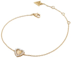 Guess Gold plated sterling sidabrinis bracelet Heart Jardin JSBB04454JWYG
