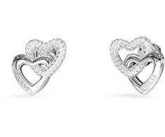 Guess Heart-shaped steel earrings with crystals Beloved JUBE06015JWRHT/U
