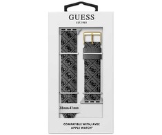 Guess Leather strap for Apple Watch (38 - 41 mm) - Gray Quattro G CS2001S2