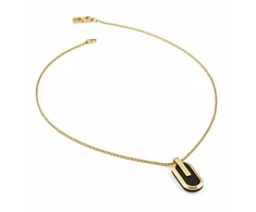 Guess Men's auksinis-plated steel pakabukas Racer Tag JUMN04038JWYGBKT