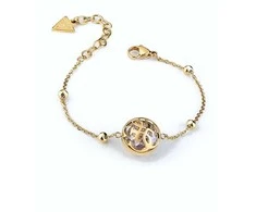 Guess Šiuolaikinė paauksuota 4G logotipo apyrankė JUBB01394JWYG