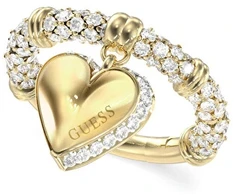 Guess Romantiškas paauksuotas žiedas Heart By Your Side JUBR06077JWYG