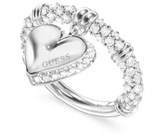 Guess Romantic steel ring Heart By Your Side JUBR06077JWRH