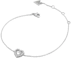 Guess Sidabrinė moteriška apyrankė „Heart Jardin“ JSBB04457JWRH