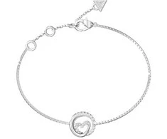 Guess Steel bracelet with crystals Heart Iconique JUBB05527JWRH