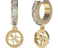Guess Stylish auksinis-plated Huggie Me crystal earrings JUBE03147JWYGT/U