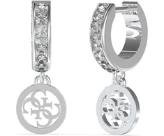 Guess Stylish steel earrings with Huggie Me crystals JUBE03147JWRHT/U