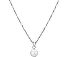 Hot Diamonds Karšti deimantai žavingi Sidabrinis deimantų ir perlų karoliai deimantiniai amuletai DP895 (grandinė, pakabukas)