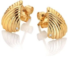 Hot Diamonds Elegantiški paauksuoti auskarai su deimantu Golden Edit Hope DE839