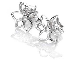 Hot Diamonds Fine sidabrinis auskarai su deimantais Gėlės Diamond Amulets DE711