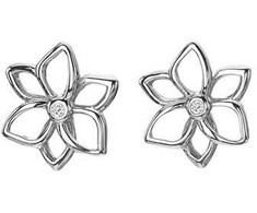 Hot Diamonds Fine sidabrinis auskarai su deimantais Gėlės Diamond Amulets DE711