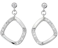 Hot Diamonds Glittering sidabrinis auskarai su Behold DE646 deimantais