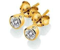 Hot Diamonds Auksuoti auskarai su topazu ir tikru deimantu Gemstone DE832