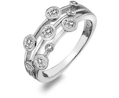 Hot Diamonds Prabangus sidabrinis žiedas su topazu ir deimantu Willow DR207