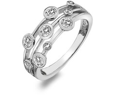 Hot Diamonds Prabangus sidabrinis žiedas su topazu ir deimantu Willow DR207