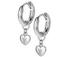 Hot Diamonds Romantiški sidabrinis auskarai su deimantais 2 in 1 Most Loved DE718