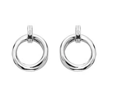 Hot Diamonds Sidabriniai kabantys auskarai su deimantais Aura DE824