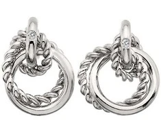 Hot Diamonds Sidabrinis auskarai su tikru deimantu Jasmine DE610