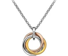 Hot Diamonds Sidabrinis pakabukas Trio Rose Gold DP544 (chain, pendant)