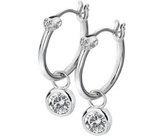 Hot Diamonds Sidabrinis round earrings with diamonds 2in1 Hoops Topaz DE628