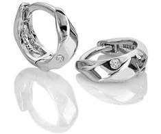 Hot Diamonds Twisted sidabrinis earrings with diamonds Much Loved DE869