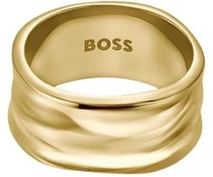 Hugo Boss Išskirtinis paauksuotas žiedas moterims „Ripple 1580775“