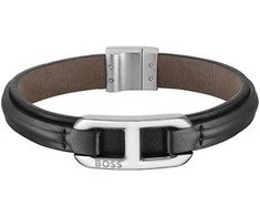 Hugo Boss Elegant juodas leather bracelet Kode 1580783