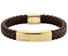Hugo Boss Madinga vyriška odinė apyrankė Lander 1580746M