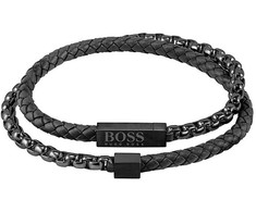 Hugo Boss Madinga juoda vyriška apyrankė „Blended 1580150“