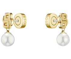 Hugo Boss Gold-plated earrings with pearls Double B 1580822