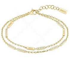 Hugo Boss Double auksinis-plated bracelet with crystals Larya 1580450