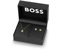 Hugo Boss Prabangus auksu dengtas papuošalų rinkinys Medallion 1570149 (vėrinys, auskarai)