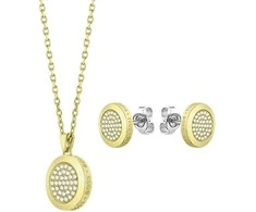 Hugo Boss Prabangus auksu dengtas papuošalų rinkinys Medallion 1570149 (vėrinys, auskarai)