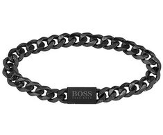 Hugo Boss Modern Juodas Steel Chain Link Bracelet 1580145
