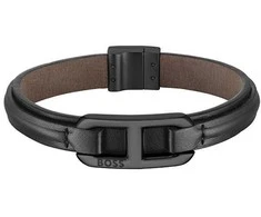 Hugo Boss Stylish juodas leather bracelet Kode 1580784