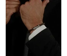 Hugo Boss Stilinga odinė apyrankė Ares Single 1580623